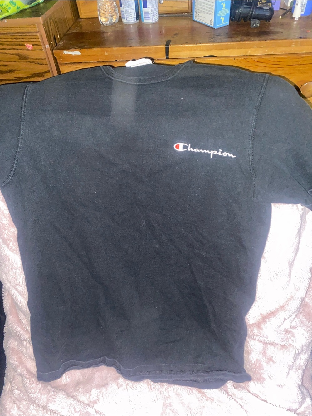 Champion Black T-Shirt with Small Script Logo